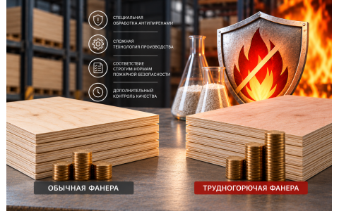 Почему трудногорючая фанера дороже обычной